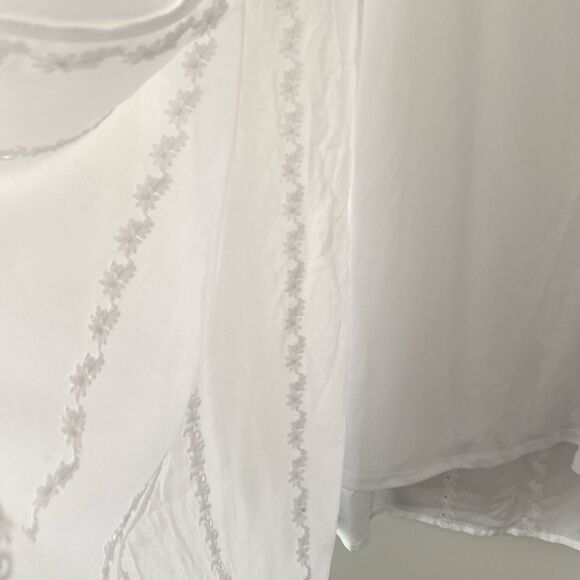 Torid White Button-Down Long Sleeve Dress Lined Slip Embroidered XXL Cottagecore - Picture 12 of 13